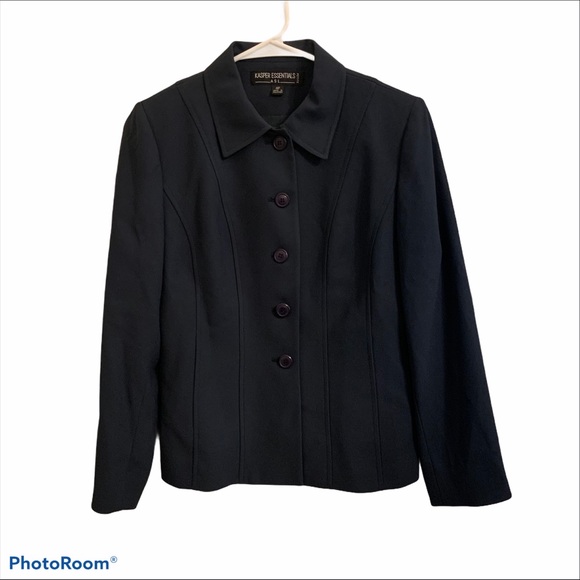 Kasper Essentials ASL Petites Navy Blazer Sz 4P - Picture 1 of 5